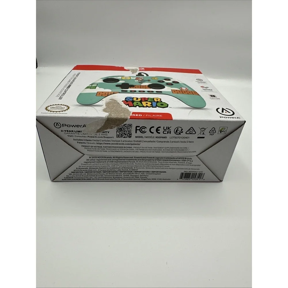 Power A Advantage Wired Controller for Nintendo Switch 2 Mario Open‎ Box